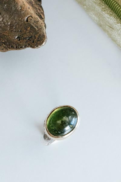 Crown Vesuvianite Garnet Ring - 14k