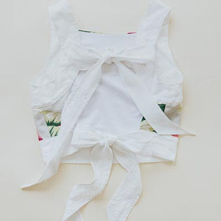 Pinafore Crop Top - Aloha Begonia Barkcloth