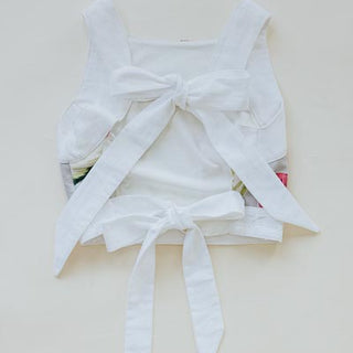 Pinafore Crop Top - Aloha Begonia Barkcloth
