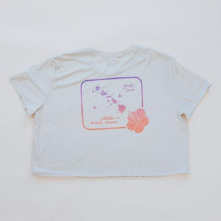 Hawaii Map Cropped Tee - Pearl