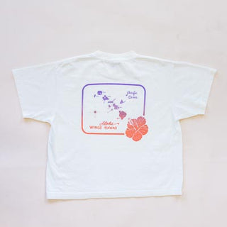 Wings Hawaii vintage map tee in white - back 