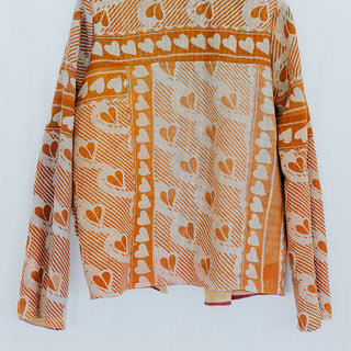 Vintage Kantha Jacket - Coral Heartvine