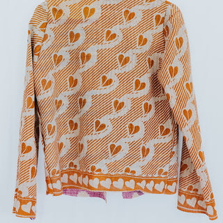 Vintage Kantha Jacket - Coral Heartvine