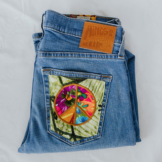 Peace Pocket Upcycled Jeans - #11