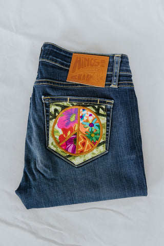Peace Pocket Upcycled Jeans - #12