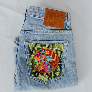 Peace Pocket Upcycled Jeans - #13
