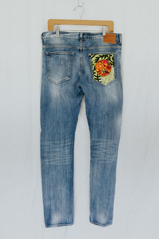 Peace Pocket Upcycled Jeans - #1