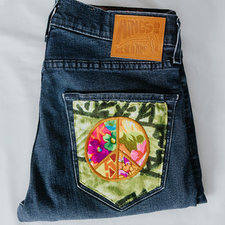 Peace Pocket Upcycled Jeans - #2