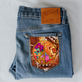 Peace Pocket Upcycled Jeans - #3