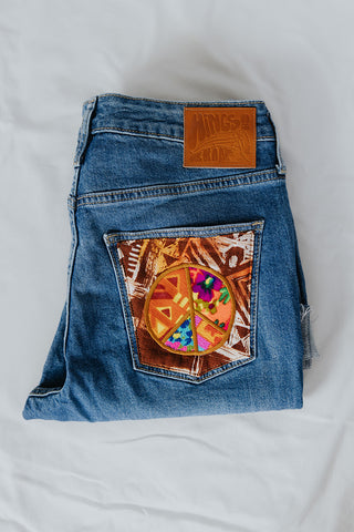 Peace Pocket Upcycled Jeans - #4