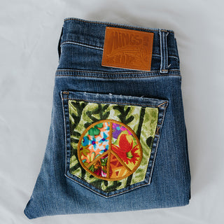 Peace Pocket Upcycled Jeans - #5