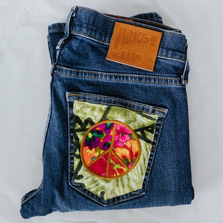 Peace Pocket Upcycled Jeans - #8