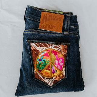 Peace Pocket Upcycled Jeans - #9