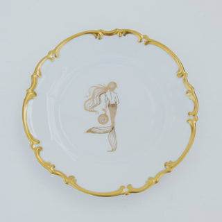Gold Rim Salad Plate - Glass Float Mermaid
