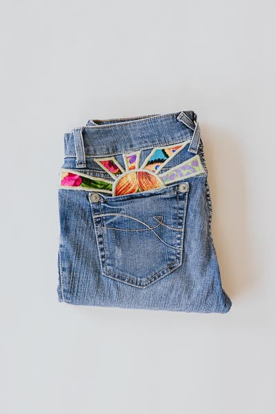 Sun Pocket Upcycled Jeans - #10 | S