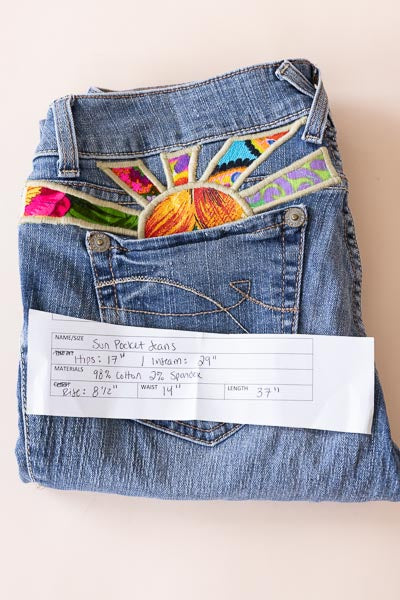 Sun Pocket Upcycled Jeans - #10 | S