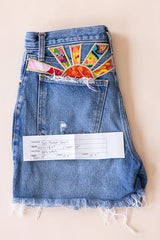 Sun Pocket Upcycled Denim Shorts - #3 | S thumbnail