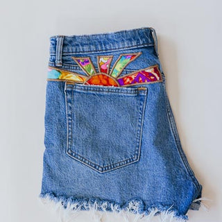 Sun Pocket Upcycled Denim Shorts - #15