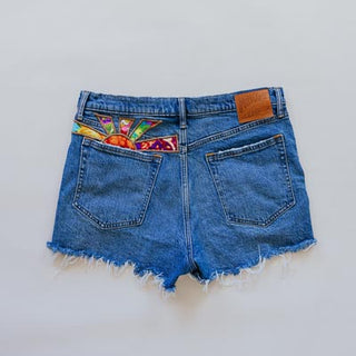 Sun Pocket Upcycled Denim Shorts - #15