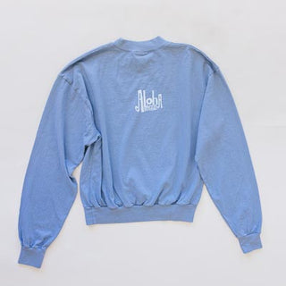 Wings Hawaii whale dance pullover long sleeve tee in blue - back