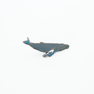 humpback whale enameled pin