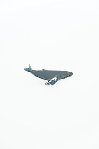 humpback whale enameled pin