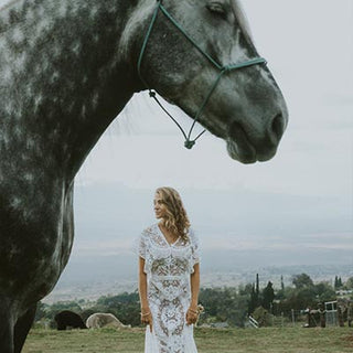 Wings Hawaii Lovelace Dress made from upcycled vintage lace fabric 