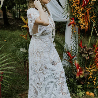 Wings Hawaii Lovelace Dress made from upcycled vintage lace fabric 