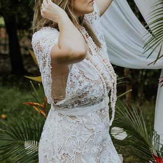 Wings Hawaii Lovelace Dress made from upcycled vintage lace fabric 