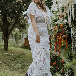 Wings Hawaii Lovelace Dress made from upcycled vintage lace fabric 
