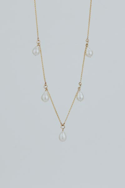Chandelier Necklace - White Freshwater Pearl