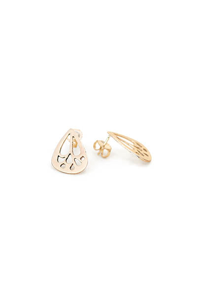 wings hawaii hand made butterfly wing small stud earrings sterling silver 14 karat yellow gold 