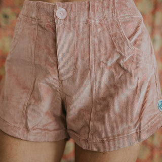 Retro Pocket Shorts - Dusty Rose Corduroy