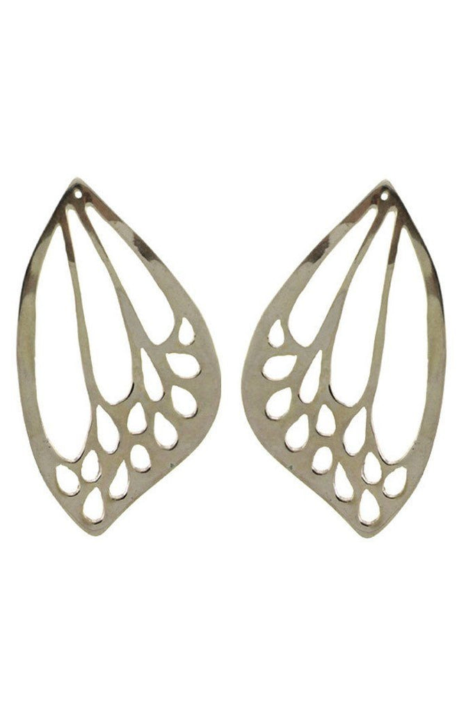 wings hawaii butterfly bling wing ear jackets stud earrings 14 karat gold sterling silver