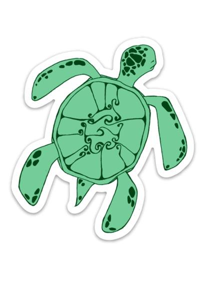 sticker of a green sea turtle
