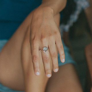 Dew Drop Ring - Aquamarine - 14k