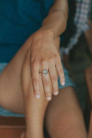 Dew Drop Ring - Aquamarine - 14k