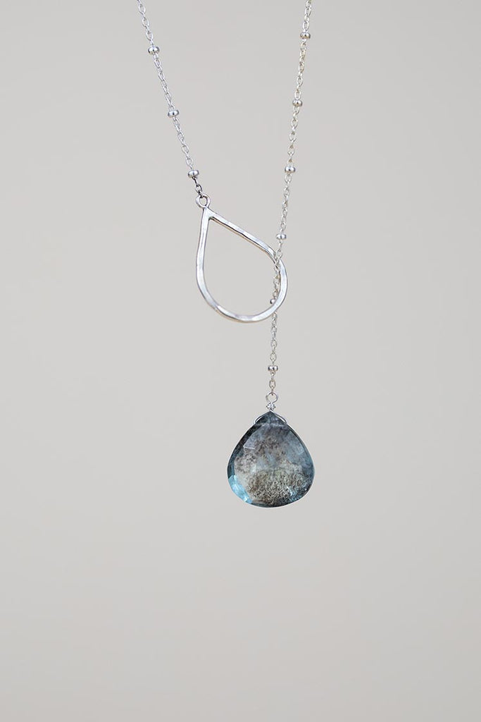 Lariat Necklace - Copper Aquamarine