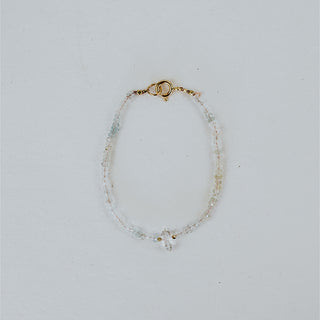 Beaded Bracelet - Aqumarine and Herkimer