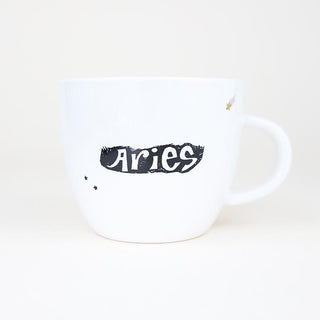 aries mermaid zodiac ceramic mug black and white wings hawaii