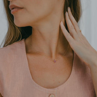 Single Stone Necklace - Ruby