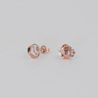 Banded Crystal Studs - Herkimer Diamond