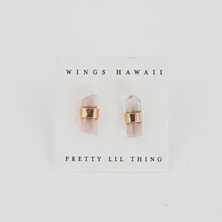 Banded Crystal Studs - Tourmaline 14k