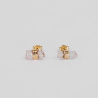 Banded Crystal Studs - Tourmaline 14k