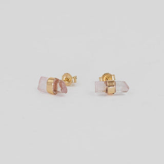 Banded Crystal Studs - Tourmaline 14k