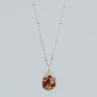 Mexican Fire Opal Drop Necklace