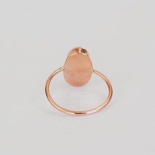 Vertical Ellipse Ring - Moonstone 14k RG