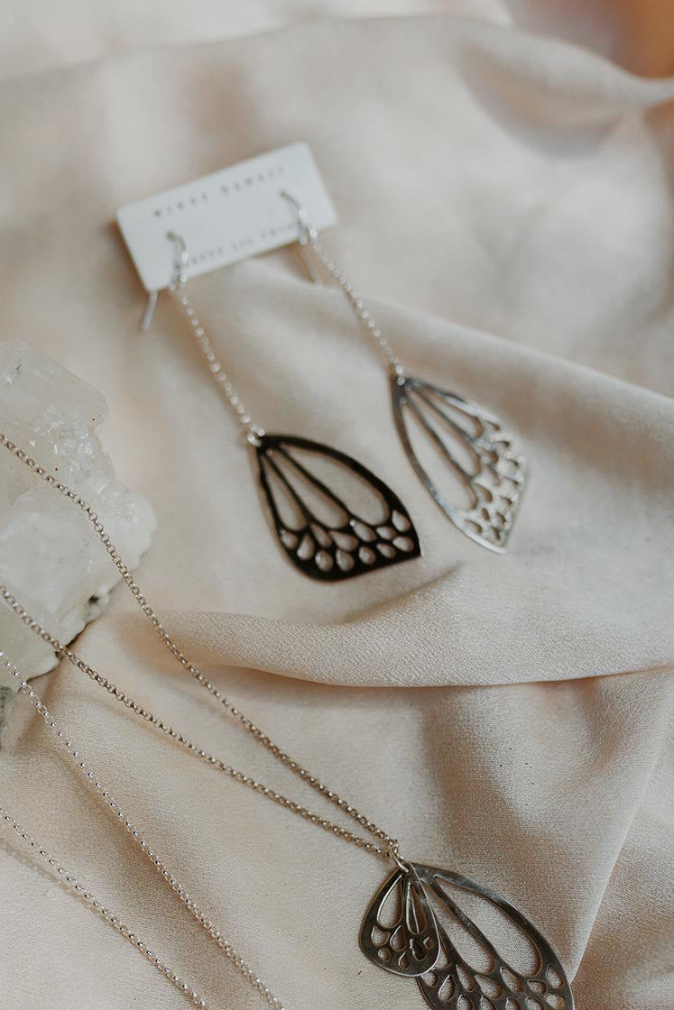 Bling Wing Drop Earrings