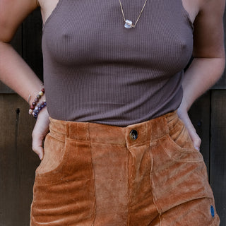 Bridget Cropped Tank - Walnut