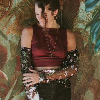 Pinafore Crop Top - Burgundy
